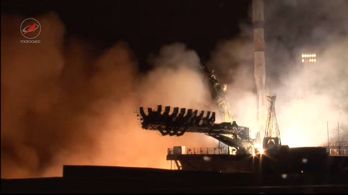 Запуск грузового космического корабля «Прогресс МС-03» ракетой-носителем «Союз У» 17 июля 2016 г.