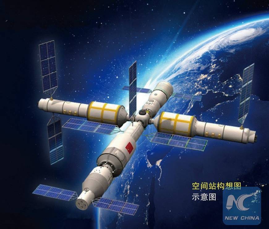 Китайское телевидение представляет будущую многомодульную орбитальную станцию так
