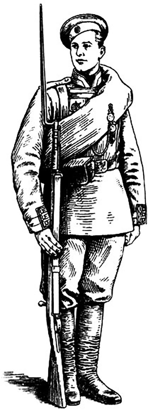 русский солдат, пехота, винтовка Бердана, патрон, штык