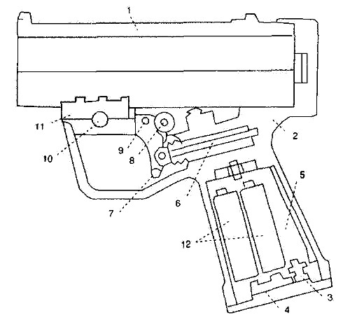 схема пистолета, устройство пистолета, подводная стрельба
