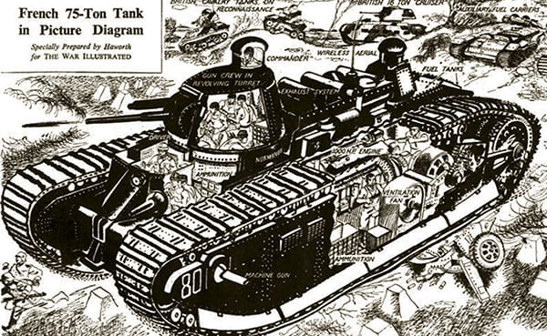 танк Char 2C, бронирование, вооружение