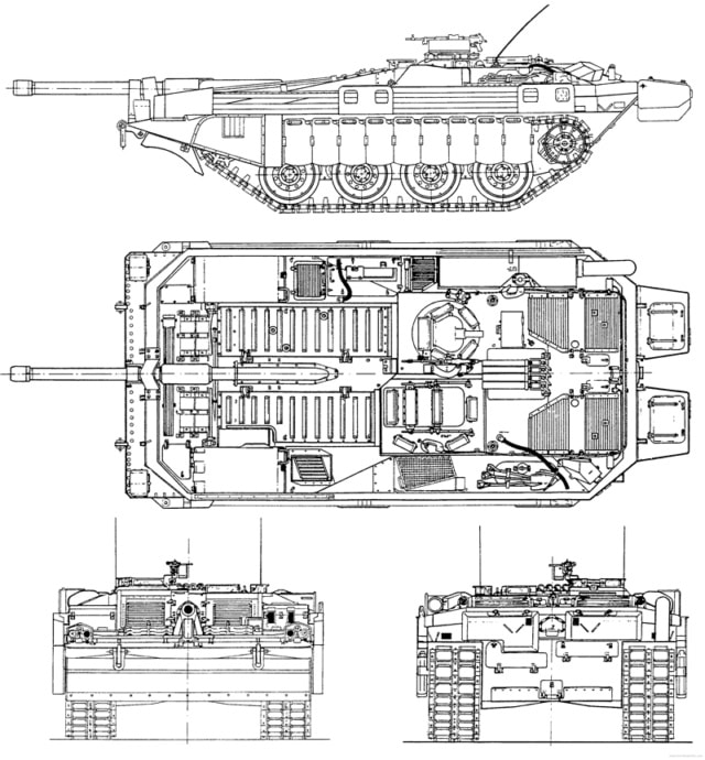 проекция танка, танк Strv-103С, схема танка