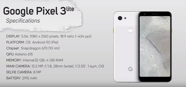 google pixel 3 lite, смартфон google pixel, новые смартфоны 2019 google