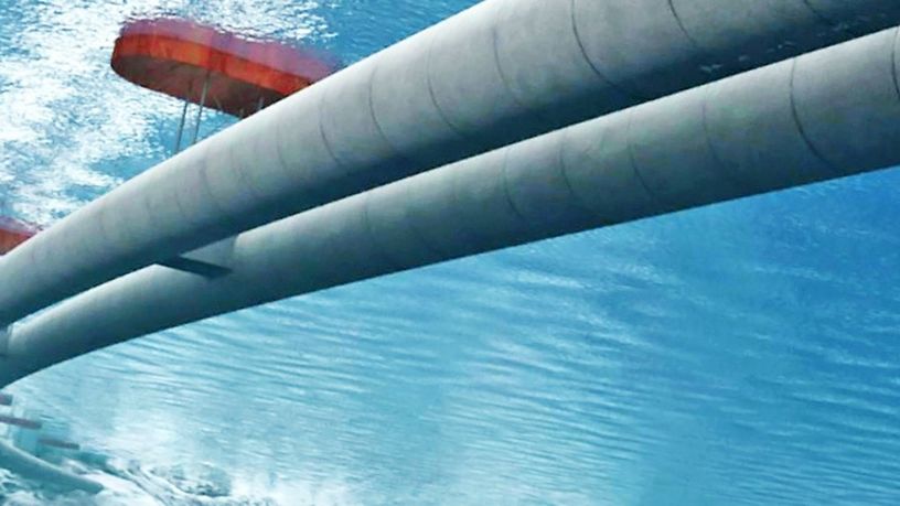 Вид подводных плавающих транспортных туннелей