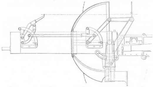 Установка пулемета самолета Виккерс E.F.B.2 – продольный разрез