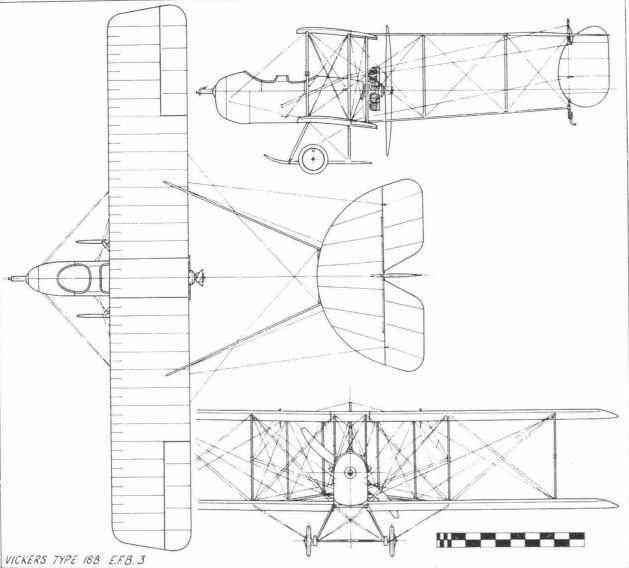 Общий вид самолета Виккерс E.F.B.3