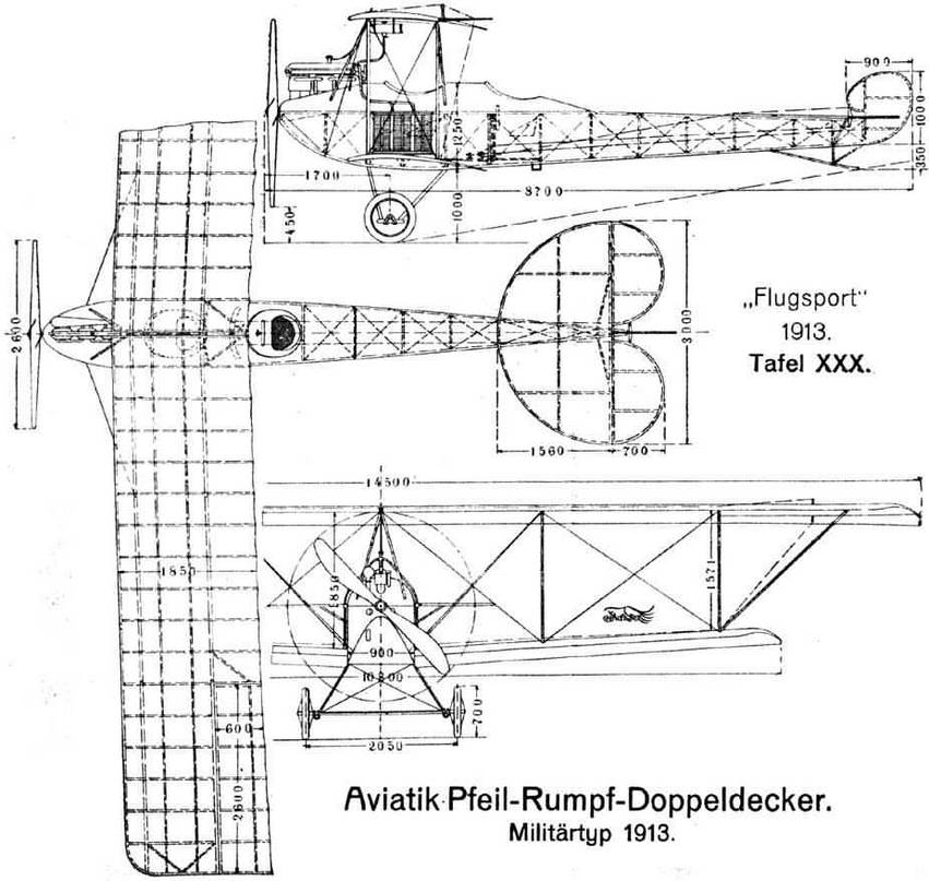 Общий вид аэроплана Авиатик Р.14 – машина первой серии