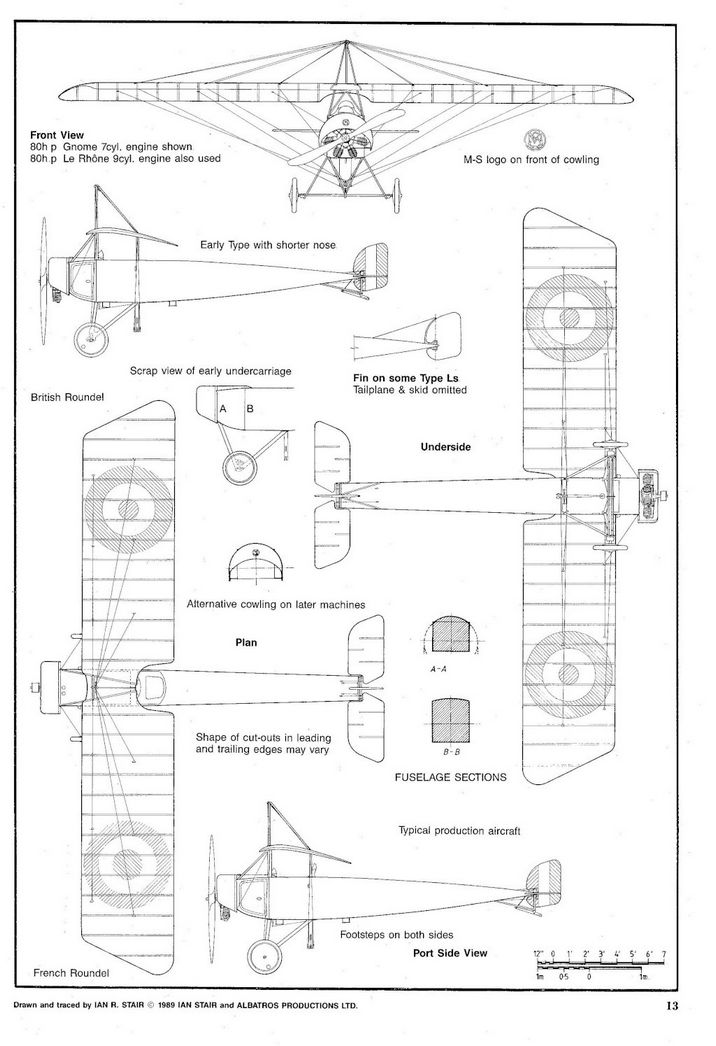 Общий вид самолета Моран Тип L «Парасоль» и основные доработки по ходу выпуска
