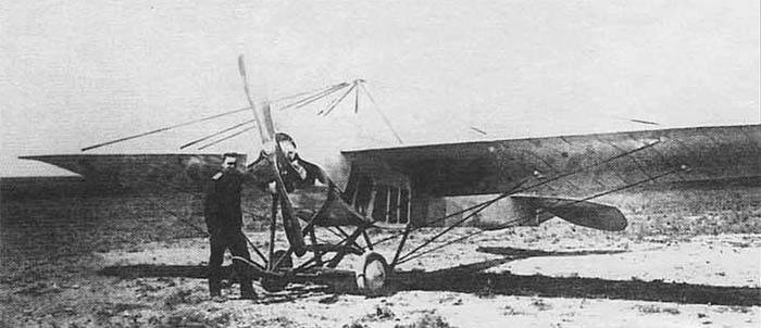 Самолет Ньюпор IV, усовершенствованный лейтенантом В.В. Дыбовским