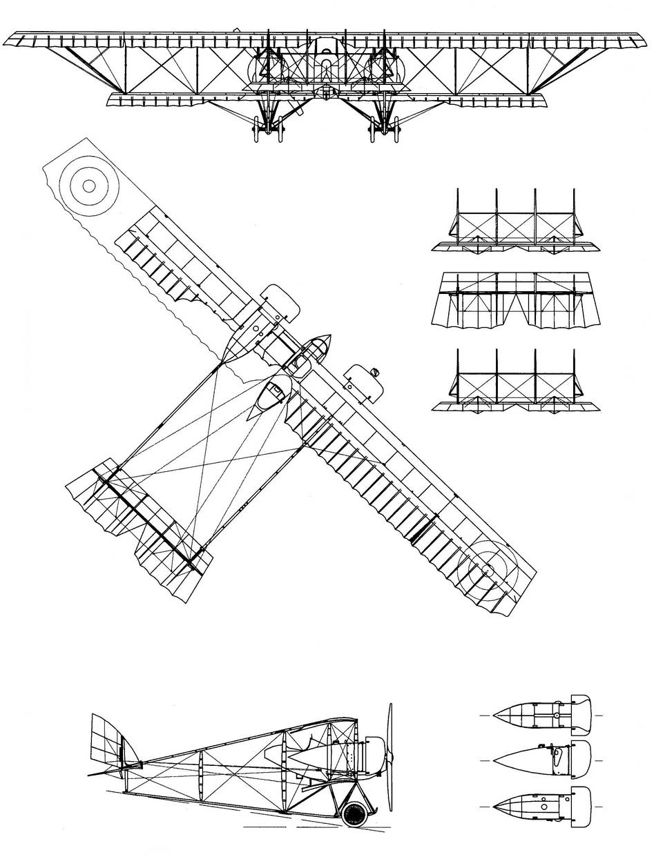 Общий вид самолета Кодрон G. IV – вариант с раздельной кабиной